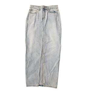 NEW SNEAK PEEK women's jean maxi skirt in blue